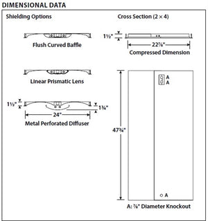 Columbia Lighting ZPT24-254G-FCBO-EPU 2'x4' Zero Plenum Troffer, Two 54W T5HO Lamps, Grid Lay-in Ceiling Type, Flush Curved Baffle, Open Reflector, Electric T5, 1.00 Ballast Factor, 120V-277V