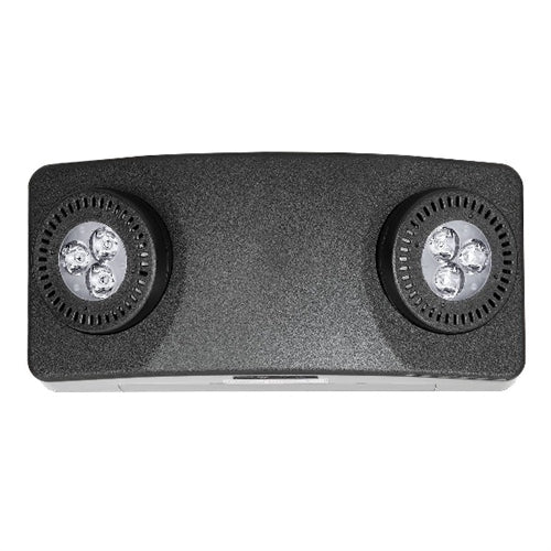 Compass Lighting CU2HLHOSDBLED Emergency Light, Black housing, 5.4W LED lamps, 1300 lumens, Self Diagnostics
