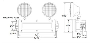 Dual-Lite C1D2TR-6V12WR Class 1 Division 2 Hazardous Location Emergency Light, 6V, 12W, Twin Head, Right Side Hub