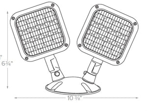 Dual-Lite CRHO2 6V 1W LED Outdoor Remote Lighting Head, Wet Location, Double Head, Silver Finish