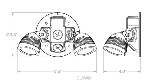 Dual Lite DLRWDW-1205L Outdoor LED Remote Head, Double Lamp, White Finish