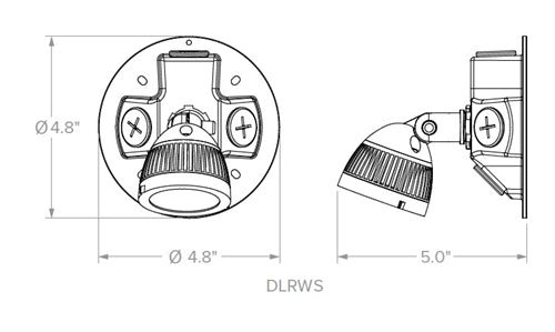 Dual Lite DLRWSB-1205L Outdoor LED Remote Head, Single Lamp, Black Finish