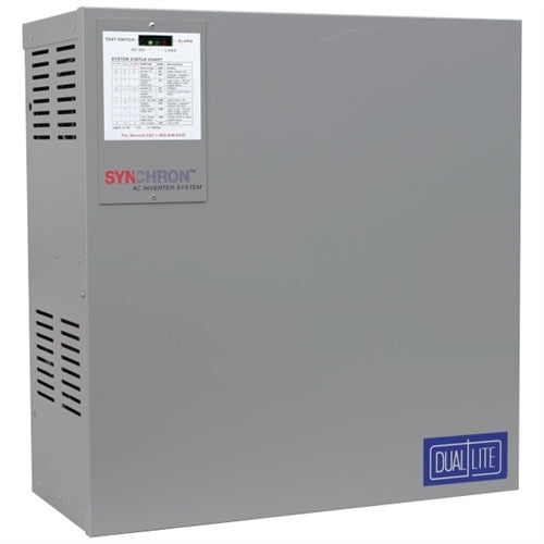 Dual Lite DLS-2100-120-A-20-10U 2100W Single-Phase Central Lighting Inverter, 120V Input Voltage, Normally On, 120V Output Voltage, 20 Amp, 10 Circuit Breakers, Unmonitored