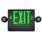 Dual Lite EVCHL-U-G-B-12 12W High Lumen Combination Exit/ Emergency Light, Universal Single/ Double Face, Green Letter, Black Finish