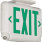 Dual-Lite EVCUGWD4-0 Architectural LED Exit and Emergency Light, Universal Face, Green Letters, White Finish, 2 LED Remote Capacity, No Self-Diagnostics, No Lamp Heads