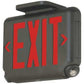 Dual-Lite EVCURBD Architectural LED Exit and Emergency Light, Universal Face, Red Letters, Black Finish, Damp Listed, No Self-Diagnostics