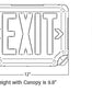 Dual-Lite EVCURWD4-0 Architectural LED Exit and Emergency Light, Universal Face, Red Letters, White Finish, 2 LED Remote Capacity, No Self-Diagnostics, No Lamp-Heads