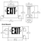 Dual-Lite HCXURWRC12-FTA Side Mount Designer LED Exit Sign and Emergency Light, Universal Face, Red Letters, White Finish, with 12W Remote Capacity, Lighting Heads Included, Free Trade Agreement Transform