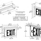 Dual-Lite LECDRCNE Ceiling Mounting Architectural Edge-Lit LED Exit Sign, 120/277V, Double Face, Red Letters, L/R Arrows, Satin Aluminum Finish, Emergency Operation
