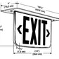 Dual-Lite LECDRCNE-XK Ceiling Mounting Architectural Edge-Lit LED Exit Sign, 120/277V, Double Face, Red Letters, L/R Arrows, Satin Aluminum Finish, Emergency Operation, Less Rough-In Kit