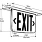 Dual Lite LECSRXNEI Ceiling Mount Architectural Edfe-Lit LED Exit Sign, 120/277V, Single Face, Red Letters, No Arrows, Satin Aluminum Finish, Emergency Operation, Spectron Self-Testing