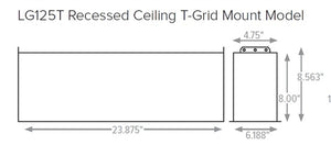 Dual Lite LG-125T-AO 125VA/110W Litegear Central Ligthing Inverter, Recessed Ceiling T-Grid, Adjustable Output