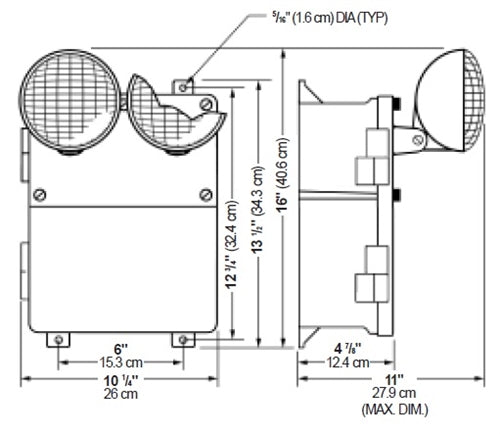 Dual-Lite N4X2I 6V Harsh Environment Emergency Light, Spectron Self-Diagnostics