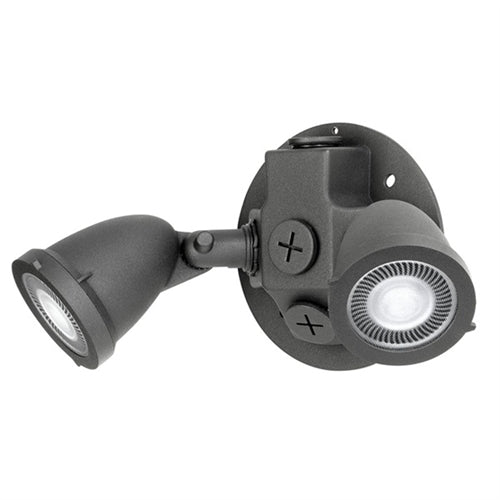 Dual Lite OCRDB03L 6/12V, 3W LED MR16 Decorative Outdoor Remote Lighting Head, Wet Location, Double Head, Black