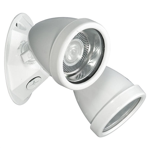 Dual-Lite OCRDW-03L 6V/12V, 3W LED Decorative Outdoor Remote Lighting Head, Wet Location, Double Heads, White Finish
