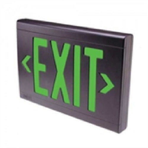 Dual Lite SESGBEI Sempra Die Cast Exit Sign, Single Face, Green Letter Color, Black Finish, AC Only, Self-Diagnostic