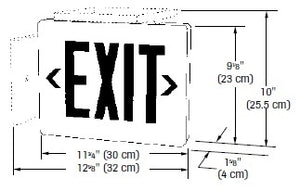 Dual-Lite SESRBN Sempra Die Cast Exit Sign, Single Face, Red Letter Color, Black Finish with Brushed Facec, AC Only, No Self-Diagnostic