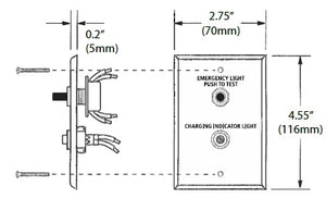 Dual-Lite SPRTS Single-Pole Remote Test Switch/Charge Indicator for Use with Dual-Lite's UFO-3AW, 4W, 5W, 6W, 7W, CF, LP, and LED Series Emergency Battery Packs