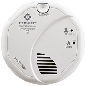 First Alert SC7010B 120V AC/DC Hardwired with 2 AA Batteries Backup Photoelectric Smoke Alarm and Carbon Monoxide Combo Alarm (Upgraded to SMCO100V-AC)