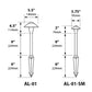 Focus Industries AL-01-SMLED328SBRS 12V 3W Omni LED Cast Brass Mini 3.5" China Hat Area Light with 28" Stem, Brass Finish