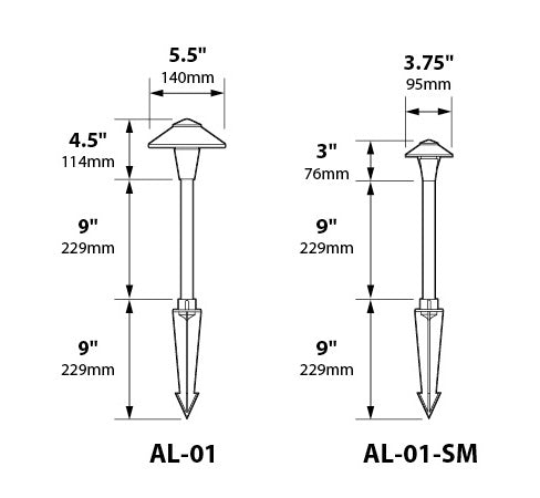 Focus Industries AL-01-SMLED3CPR 12V 3W Omni LED Cast Aluminum Mini 3.5" China Hat Area Light, Chrome Powder Finish