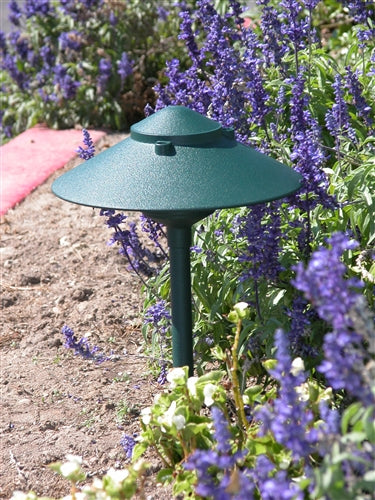 Focus Industries AL-03-10LED3WBR 12V 3W Omni LED Cast Aluminum 10" 2 Tier Pagoda Hat Area Light, Weathered Brown Finish