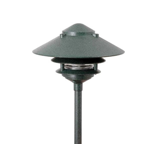 Focus Industries AL-03-3T-10-LEDP-ATV 12V 4W LED 300 lumens 3 Tier 10" Pagoda Hat Area Light, Antique Verde Finish