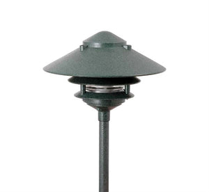 Focus Industries AL-03-3T103LED3CAM 12V 3W Omni LED Cast Aluminum 10" 2 Tier Pagoda Hat Area Light with 3" Base, Camel Tone Finish
