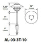 Focus Industries AL-03-3T103LED3CPR 12V 3W Omni LED Cast Aluminum 10" 2 Tier Pagoda Hat Area Light with 3" Base, Chrome Powder Finish