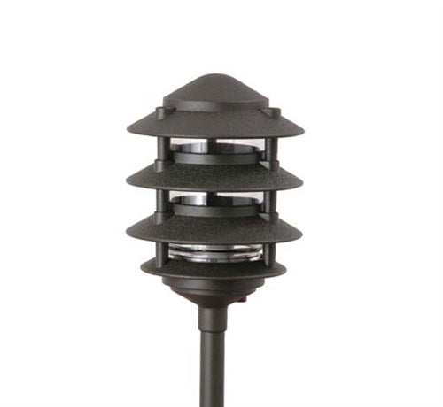 Focus Industries AL-03-4T-LEDP-HTX 12V 4W LED 300 lumens 4 Tier 6" Pagoda Hat Area Light, Hunter Texture Finish