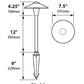 Focus Industries AL-04-LED3RST 12V 3W Omni LED Cast Aluminum 7.5" China Hat Area Light, Rust Finish