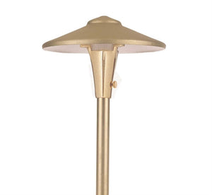 Focus Industries AL-04-LEDP-BAR 12V 4W LED 300 lumens 7.5" China Hat Area Light, Brass Acid Rust Finish