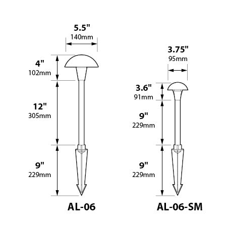 Focus Industries  12V 3W Omni LED Cast Brass 5.5" Mushroom Hat Area Light, Brass Acid Rust Finish