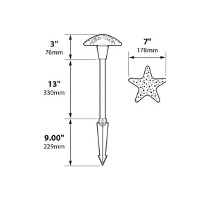 Focus Industries  12V 3W Omni LED Cast Aluminum Starfish Hat Area Light, White Texture Finish