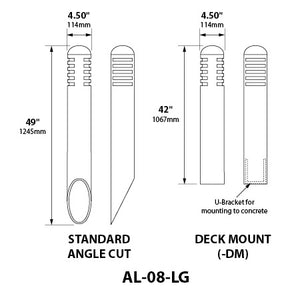 Focus Industries  12V 3W Omni LED Extruded Aluminum 4.5" Diameter Bollard, Rust Finish