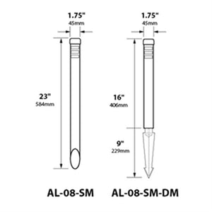 Focus Industries AL-08-SM-L12-25F-COP 12V 3W 1.5" Mini Bollard Area Light, Copper Unfinished Finish