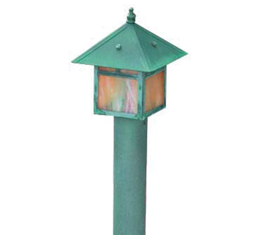Focus Industries 12V 3W Omni LED Solid Brass Lantern Area Light with ABS Post, Hunter Texture Finish
