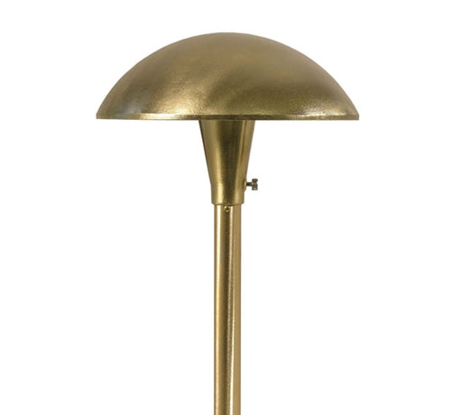 Focus Industries AL-12-BAV 12V S8 Incandescent 8" Mushroom Hat Area Light, Brass Acid Verde Finish