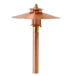 Focus Industries AL-21L14-COP 12V LED 7" China Hat with Adjustable Stem Area Light, Unfinished Copper