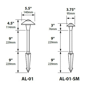 Focus Industries AL01SML12CAM 3W 3.5" Omni Super Saver LED Cast Aluminum Mini China Hat Area Light, Camel Tone Finish