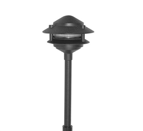 Focus Industries AL033TL12WBR 3W Omni Super Saver LED 3 Tier Aluminum 6" Pagoda Hat Area Light, Weathered Brown Finish