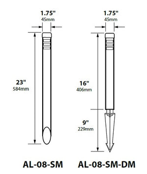 Focus Industries AL08SML12CAR 12V 3W Omni LED Copper 1.75" Diameter Mini Bollard, Copper Acid Rust Finish