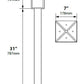 Focus Industries AL09L12RST 12V 3W Omni LED Brass Post Lantern Area Light with ABS Post, Rust Finish