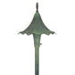 Focus Industries AL14L12ATV 12V 3W Omni LED 8" Cast Aluminum Oriental Hat, Antique Verde Finish