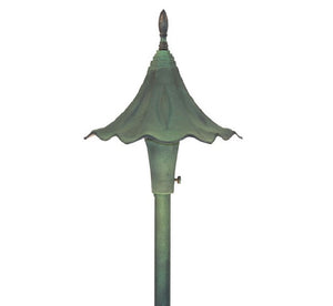Focus Industries AL14L12ATV 12V 3W Omni LED 8" Cast Aluminum Oriental Hat, Antique Verde Finish
