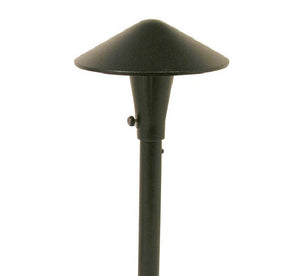 Focus Industries AL17SMAHL12RBV 12V 3W Omni LED 5.5" Cast Aluminum China Hat Area Light with Adjustable Hub, Rubbed Verde  Finish