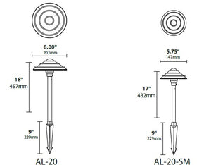 Focus Industries AL20SMAHL12CAM 12V 3W Omni LED 5.75" Small Aluminum Saturn Ring Hat Area Light with Adjustable Hub, Camel Tone Finish