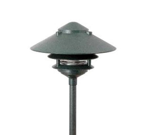 Focus Industries Al-03-10-HTX-120V 120V 10" Two Tier Pagoda Hat Area Light, Hunter Texture Finish
