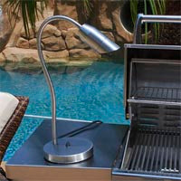 Focus Industries BQ-08-WB-SS 120V Stainless Steel Bullet BBQ Flex Light with 24" Flex Arm and Weighted Base Finish