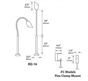 Focus Industries BQ-16-FD-L134-SS 12V 7W PAR16LED Stainless Steel BBQ Flext Light Deck Series